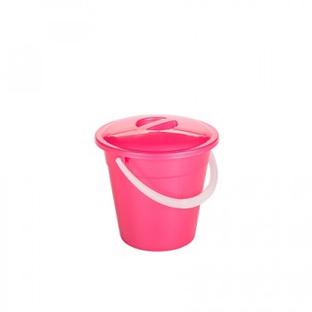 Ведро пластмассовое 3 л 'Евро люкс' (пищевое) розовое с крышкой